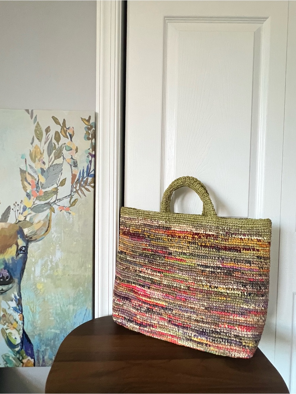 Woven Raffia Tote Bag